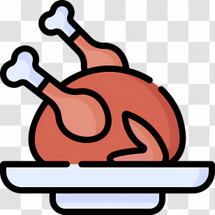 Turkey Food - Whole Roasted Turkey With Drumsticks On Plate Transparent PNG