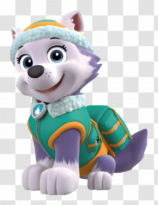 Paw Patrol - Cartoon Husky In Winter Jacket Transparent PNG