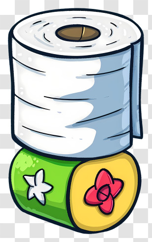 Doodle Style Toilet Tissue - Cartoon Toilet Paper Roll Transparent PNG