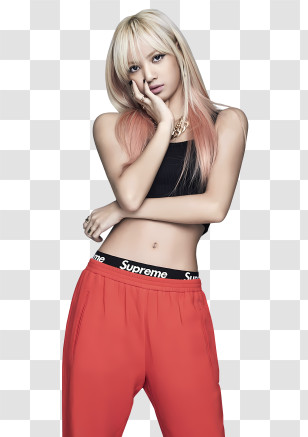 Kpop - Stylish Person In Red Pants Transparent PNG