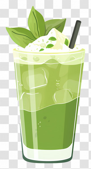 Green Tea Drink - Refreshing Green Drink With Mint Transparent PNG