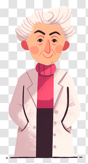 Older Woman Scientist - Cartoon Old Scientist Character Transparent PNG