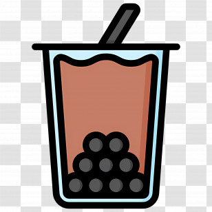 Bubble Tea - Milk Tea With Tapioca Pearls Transparent PNG