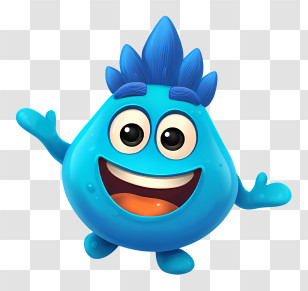 Cartoon Mascot - Blue Cartoon Character Transparent PNG