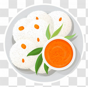 Idli - Fluffy Idli With Tangy Chutney Transparent PNG