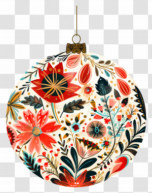 Floral Ball Ornaments - Floral Christmas Ornament Ball Transparent PNG