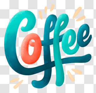 Coffee - Colorful Coffee Word Lettering Transparent PNG