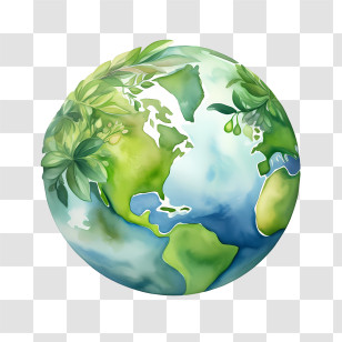 Green Planet Earth - Watercolor Earth Illustration Emphasizing Nature Transparent PNG