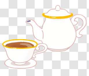 Icon - Teapot And Teacup Illustration For Tea Time Transparent PNG