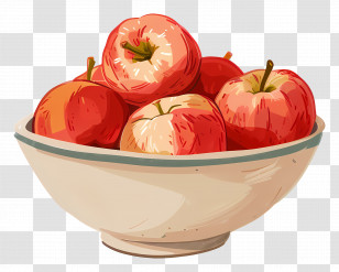 Bowl Of Apples - Bowl Of Red Apples Illustration Transparent PNG
