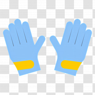 Gloves - Blue Gloves With Yellow Trim Transparent PNG
