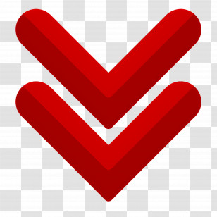 Down Arrow - Bold Red Double Arrow Down Icon Transparent PNG