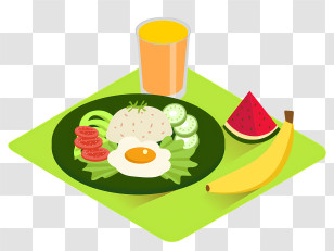 Healthy Meal - Nutritious Balanced Breakfast Plate Transparent PNG
