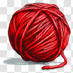 Red Yarn Ball - Red Yarn Ball Illustration Transparent PNG