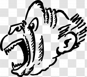 Monkey Screaming Clip Art - Black And White Transparent PNG