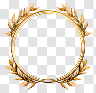 Hand Drawn Golden Frame - Golden Laurel Wreath Symbolizing Victory Transparent PNG