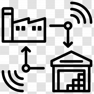 Logistics - Factory And Warehouse Connection Icon Transparent PNG