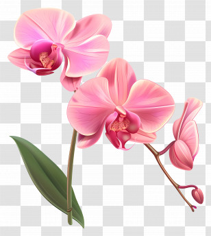 Pink Orchid Flower - Delicate Pink Orchid Flower In Bloom Transparent PNG
