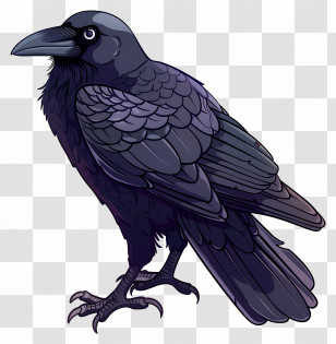 Crow - Black Raven With Glossy Feathers Transparent PNG