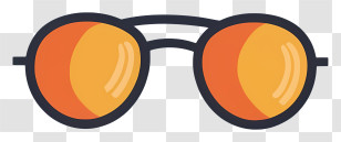 Sunglasses - Stylish Sunglasses With Orange Lenses Transparent PNG