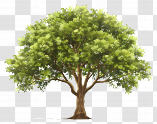 Big Tree - Large Oak Tree With Green Foliage In Nature Transparent PNG