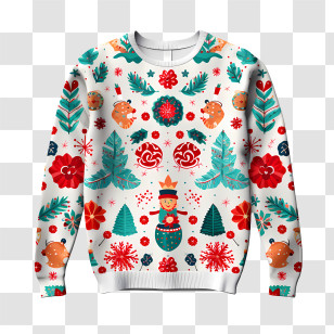 Ugly Sweater Day - Festive Christmas Sweater With Snowman Design Transparent PNG