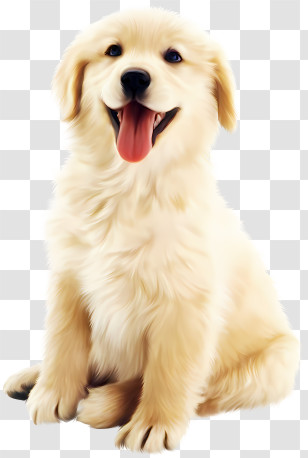 Dog - Adorable Golden Retriever Puppy Smiling Transparent PNG