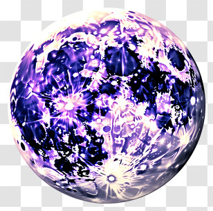Flat Full Moon - Glowing Purple Abstract Sphere Design Transparent PNG