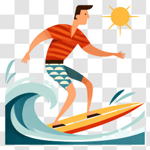 Surfing - Surfer Riding A Wave Transparent PNG
