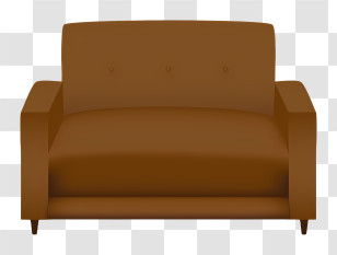 Icon - Brown Comfortable Sofa Design Transparent PNG