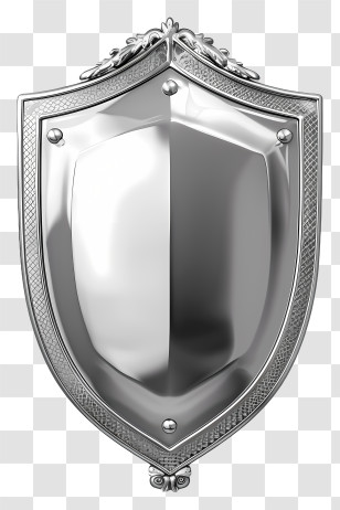 Silver Shield - Metal Shield For Protection Transparent PNG