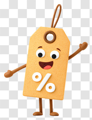 Discount Price Tag - Cheerful Yellow Percentage Price Tag Transparent PNG
