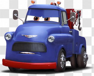 Cartoon Car - Blue Cartoon Tow Truck Transparent PNG