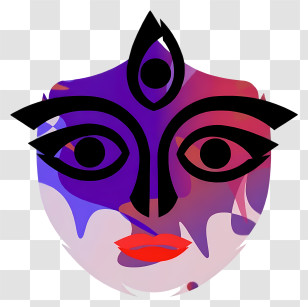 Goddess Durga - Purple Goddess Face Icon Transparent PNG