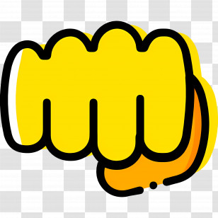 Fist Hand - Yellow Fist Gesture Icon Transparent PNG