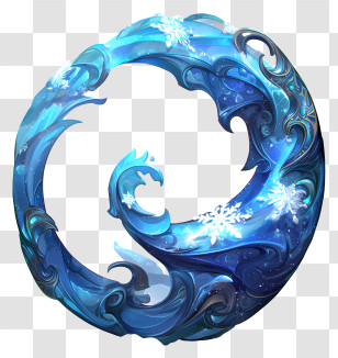 Blizzard Swirl - Ice Water Swirl Emblem Transparent PNG