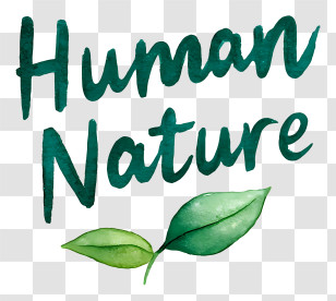 Human Nature Logo - Human Nature Green Lettering With Leaf Transparent PNG