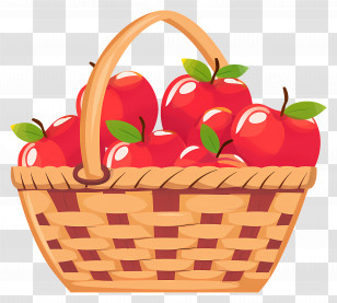 Basket Of Apples - Basket Of Red Apples Illustration Transparent PNG