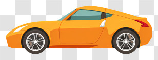 Orange Sports Car - Orange Sports Car Illustration Transparent PNG