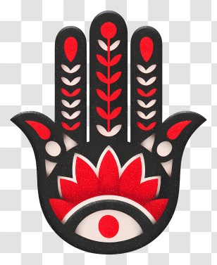 Hamsa Hand Tribal - Artistic Hamsa Hand Symbol Transparent PNG