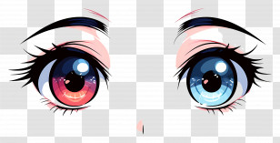 Cartoon Eye - Colorful Anime Eyes Illustration Transparent PNG