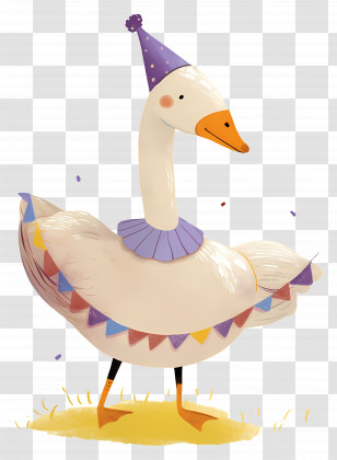 Cute Goose - Cartoon Duck Dressed For A Party Celebration Transparent PNG
