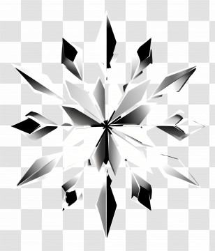 Crystal Snowflake - Black And White Crystal Snowflake Decoration Transparent PNG