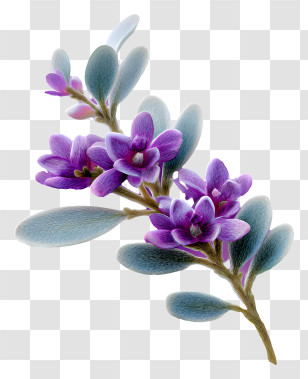 Lavender Sprig - Purple Flowers In Bloom Transparent PNG