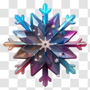 Snowflake Art - Colorful Crystal Snowflake Transparent PNG