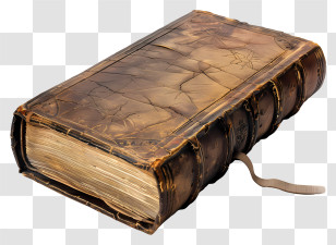 Vintage Book - Antique Leather-Bound Book With Aged Look Transparent PNG