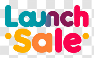 Launch Sale - Launch Sale Colorful Promo Transparent PNG
