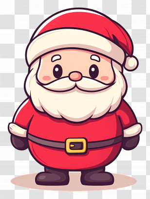 Santa Claus - Adorable Santa Claus In Festive Cartoon Style Transparent PNG