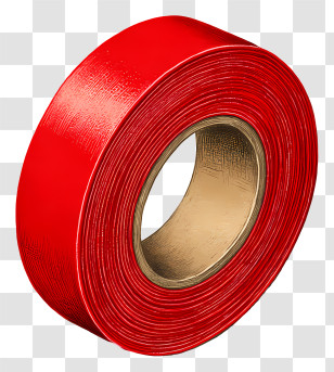 Red Tape - Red Adhesive Tape Roll Transparent PNG