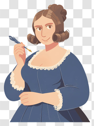 Mary Shelley - Victorian Woman Holding A Quill Transparent PNG
